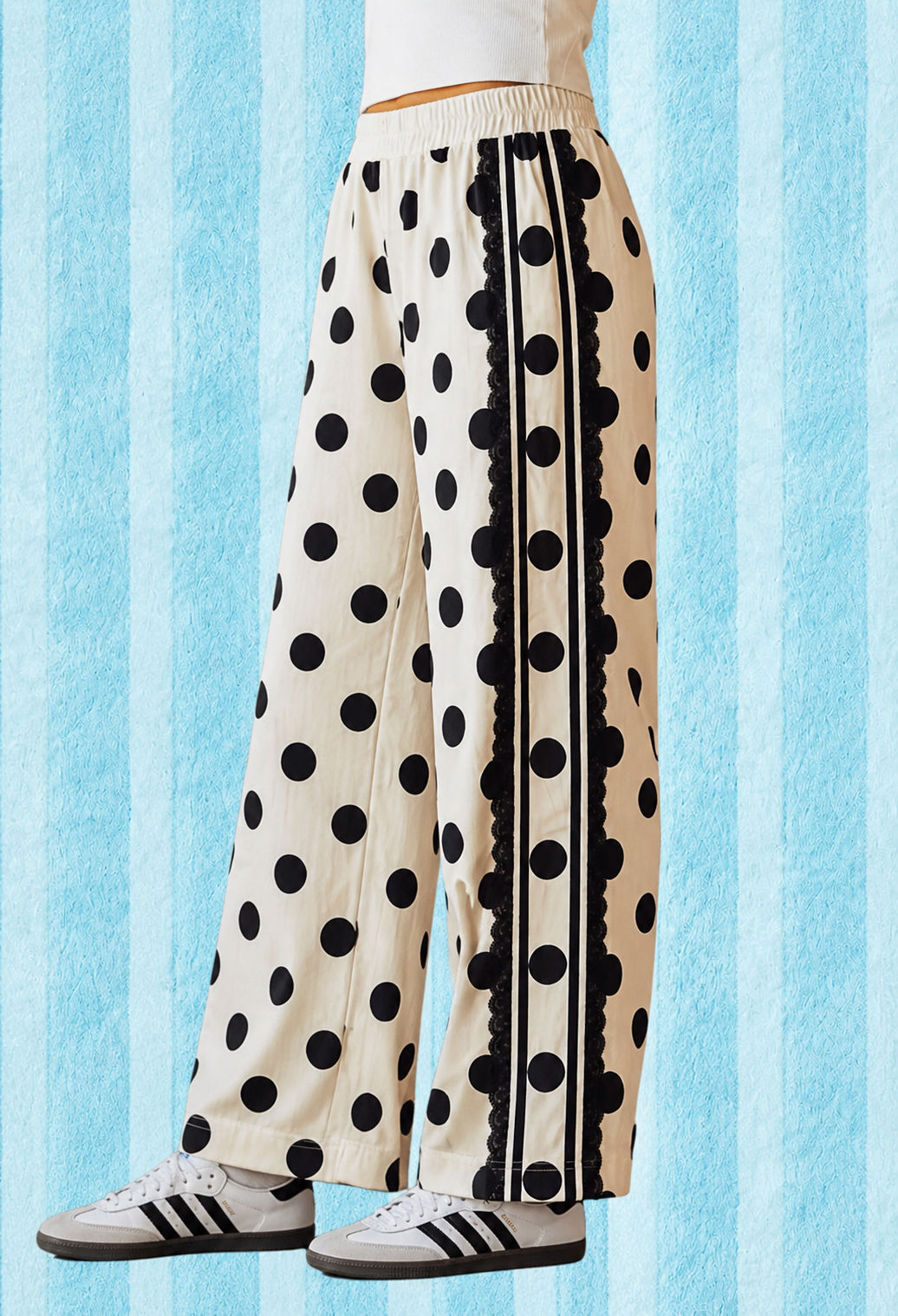 Polka Dot + Lace Pants