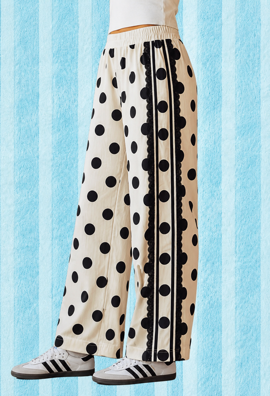 Polka Dot + Lace Pants
