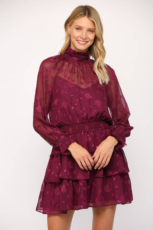 Katy Burgundy Dress