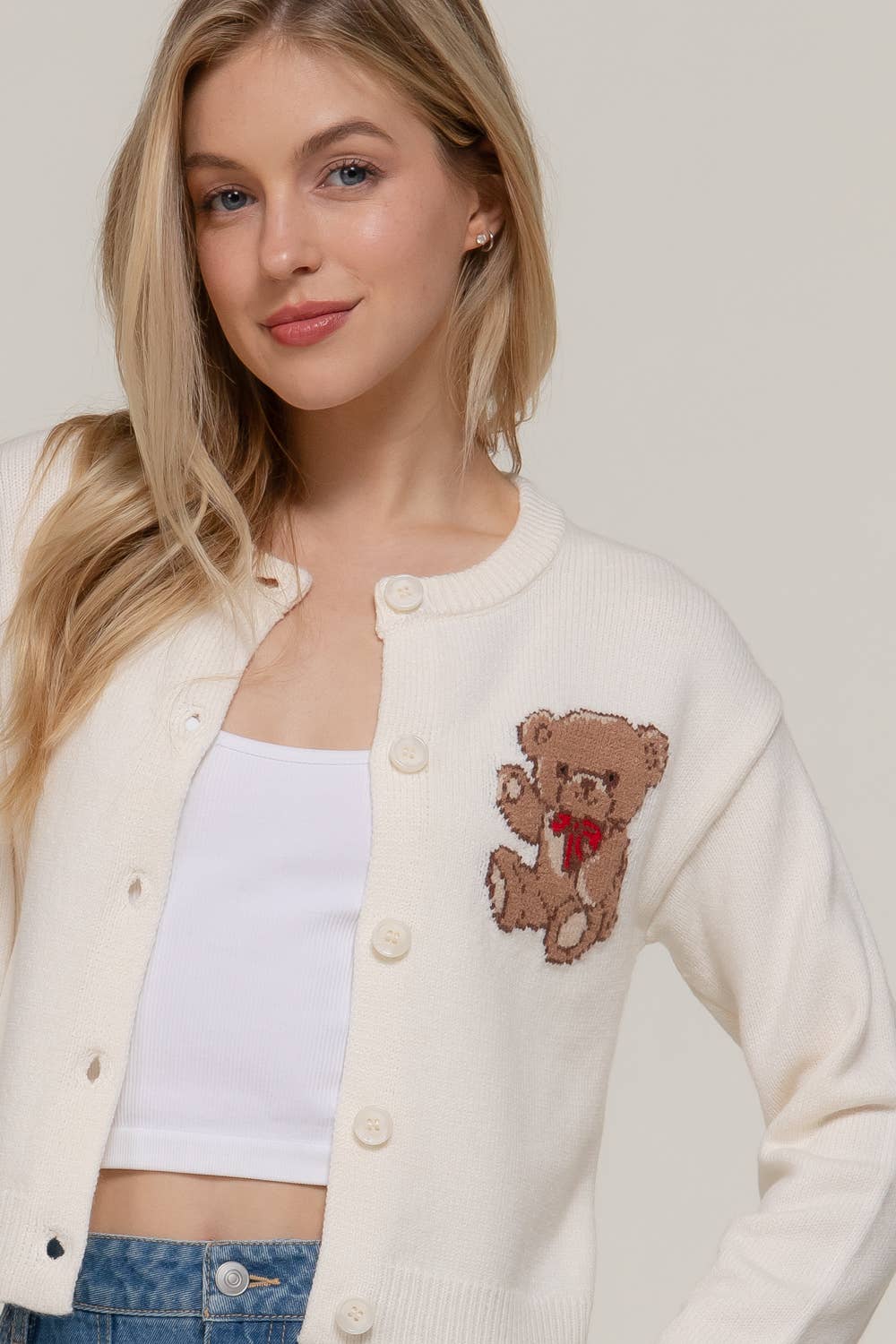 Pink Teddy  Cardigan