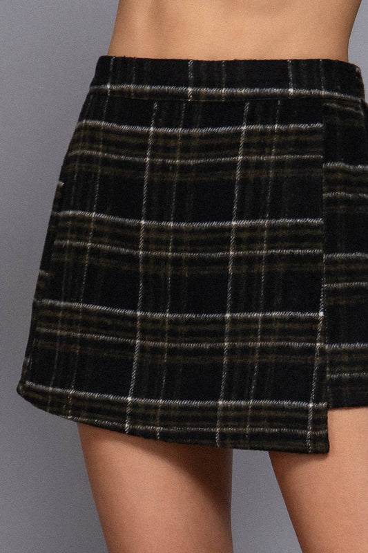 Plaid Wrap Skort