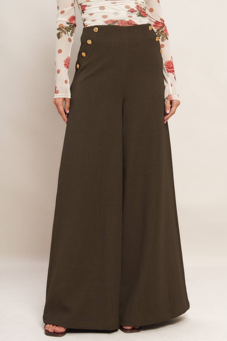 Brown Wide-leg Pants