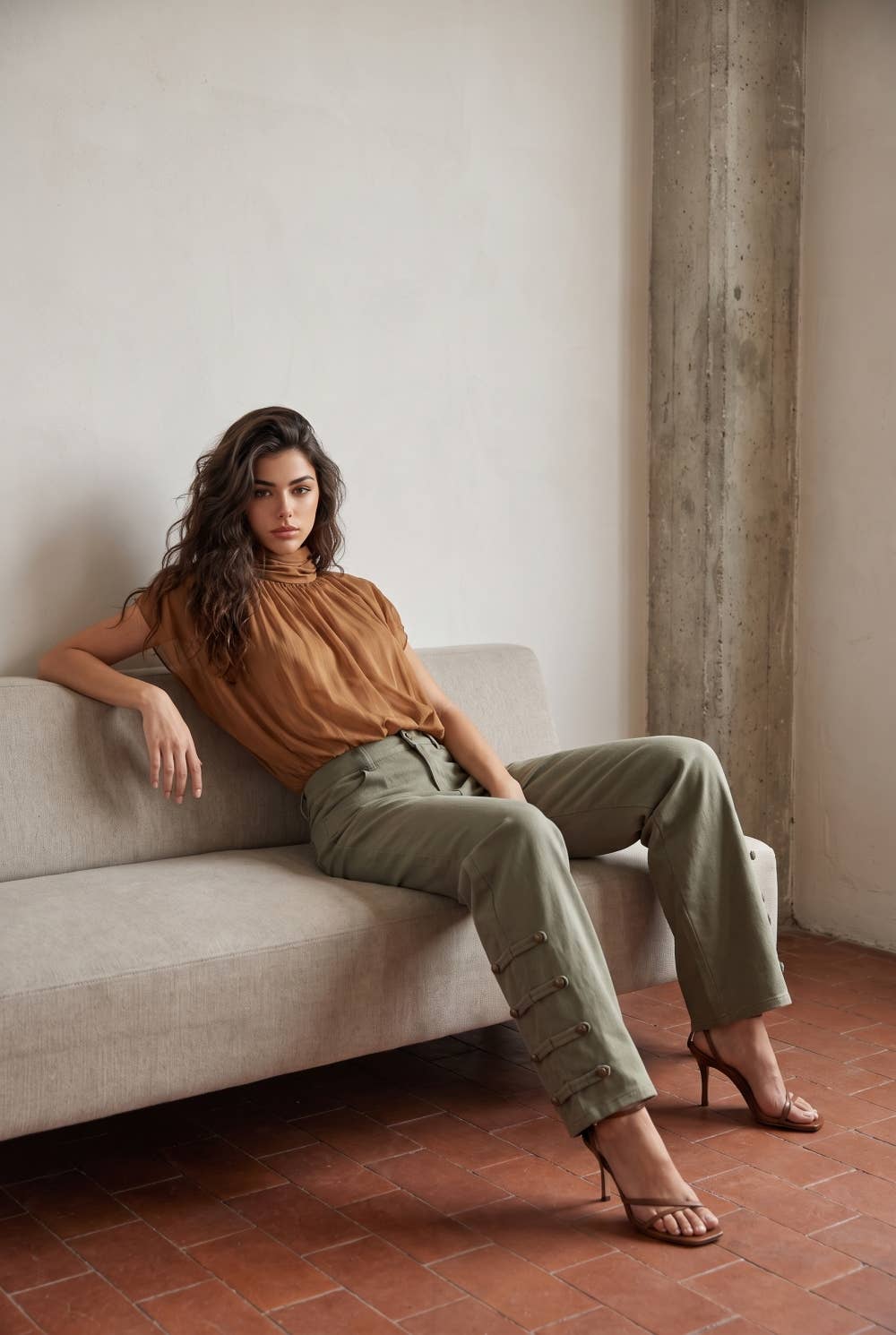 SHEER RUCHED TURTLENECK WOVEN BODYSUIT