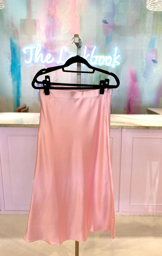 Pink Satin Skirt