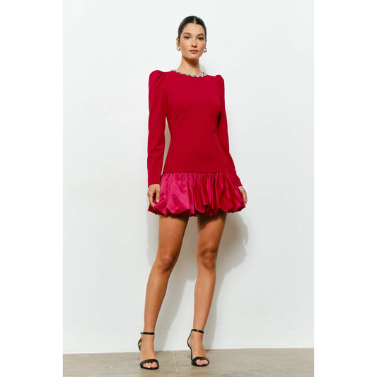 Red Bubble Mini Dress