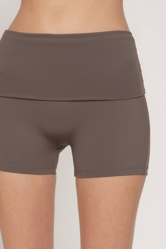Waist Fold-Over Active Bike Shorts
