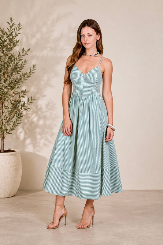 Green Striped Dress