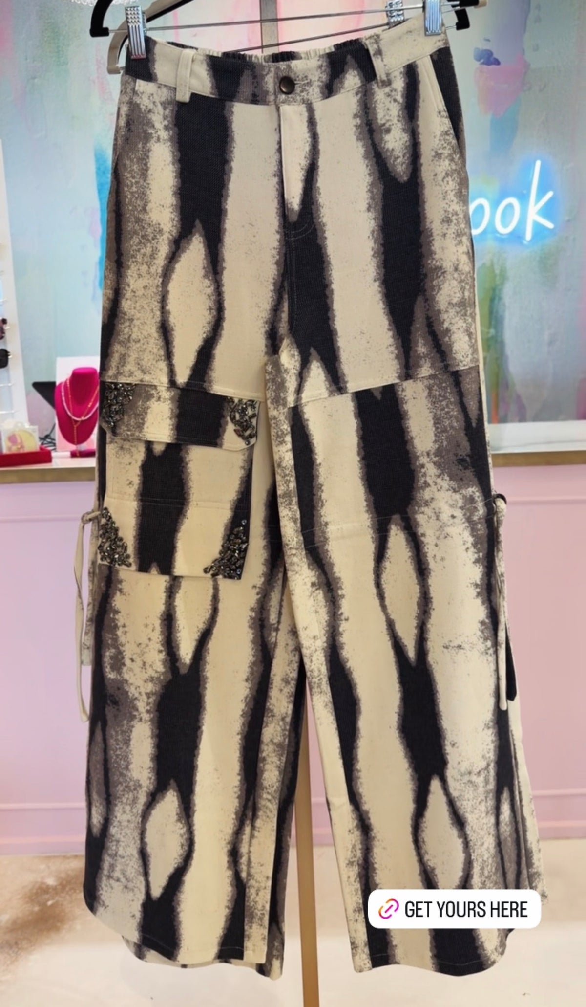Christell Cargo Pants with Rhinestones
