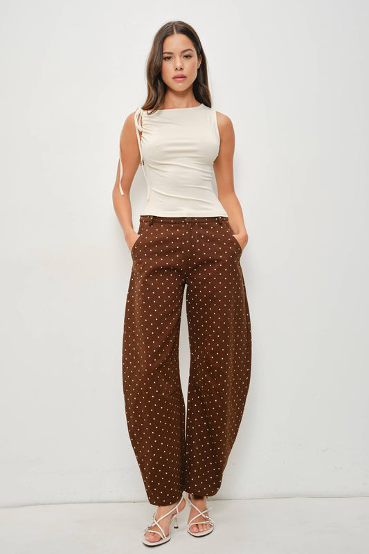 Mila Polka Dot Barrel Jeans