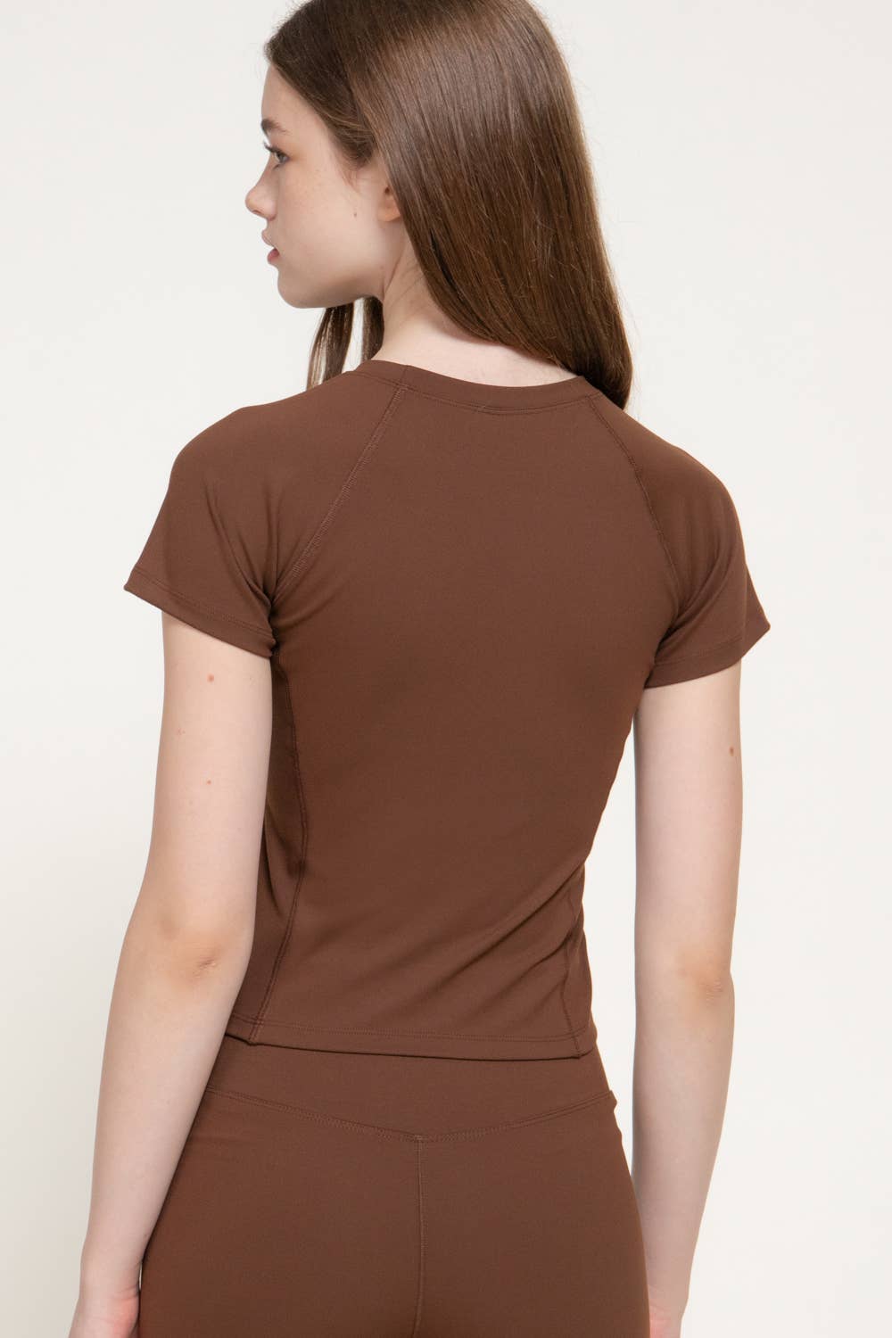 Short Sleeve Raglan Sleeve Crew Neck Workout Top