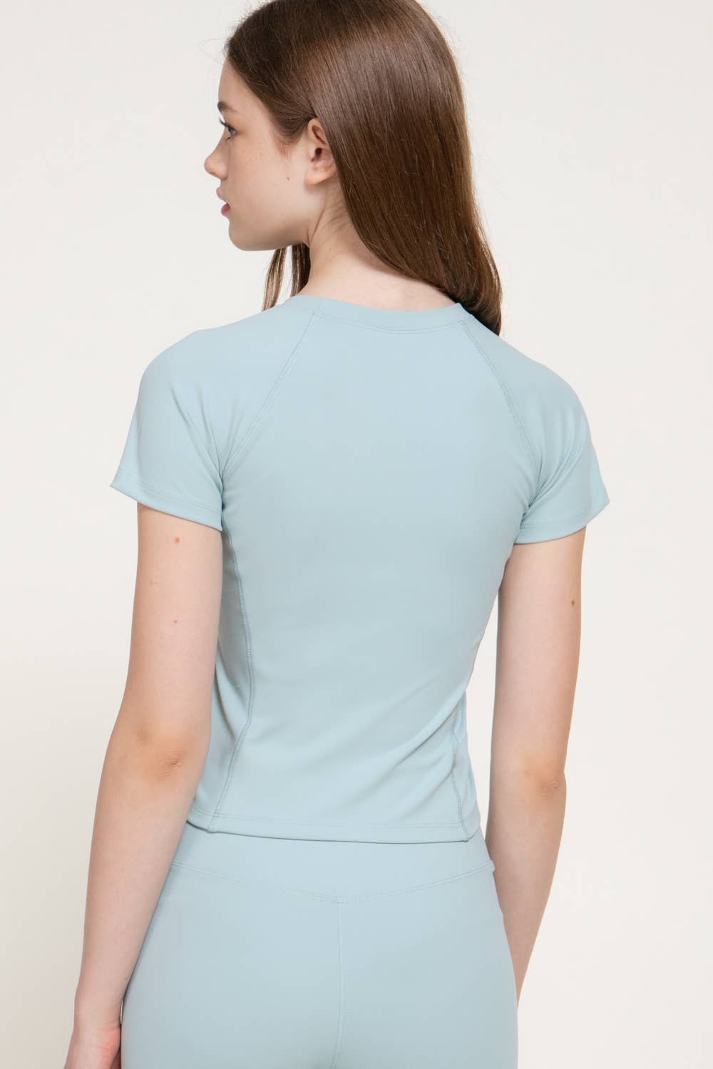 Short Sleeve Raglan Sleeve Crew Neck Workout Top