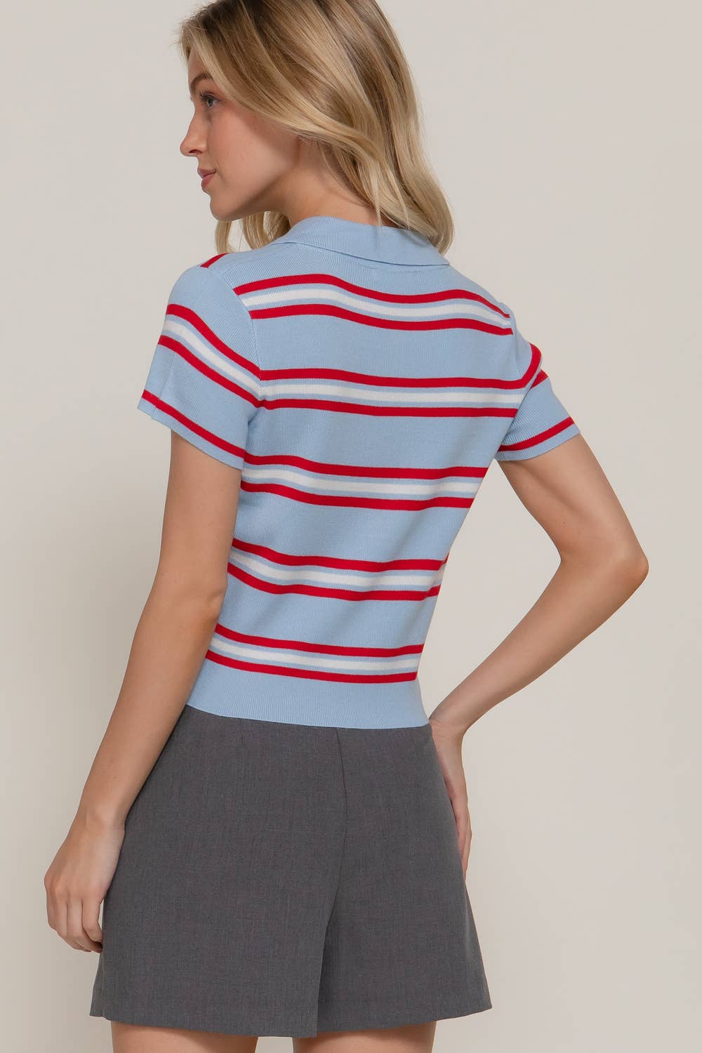 Striped Polo Top