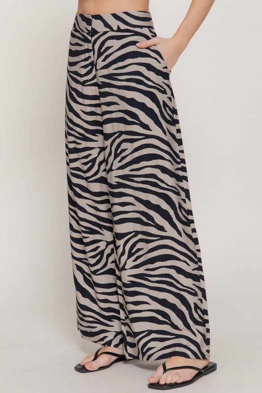 Wide Leg Zebra Pants