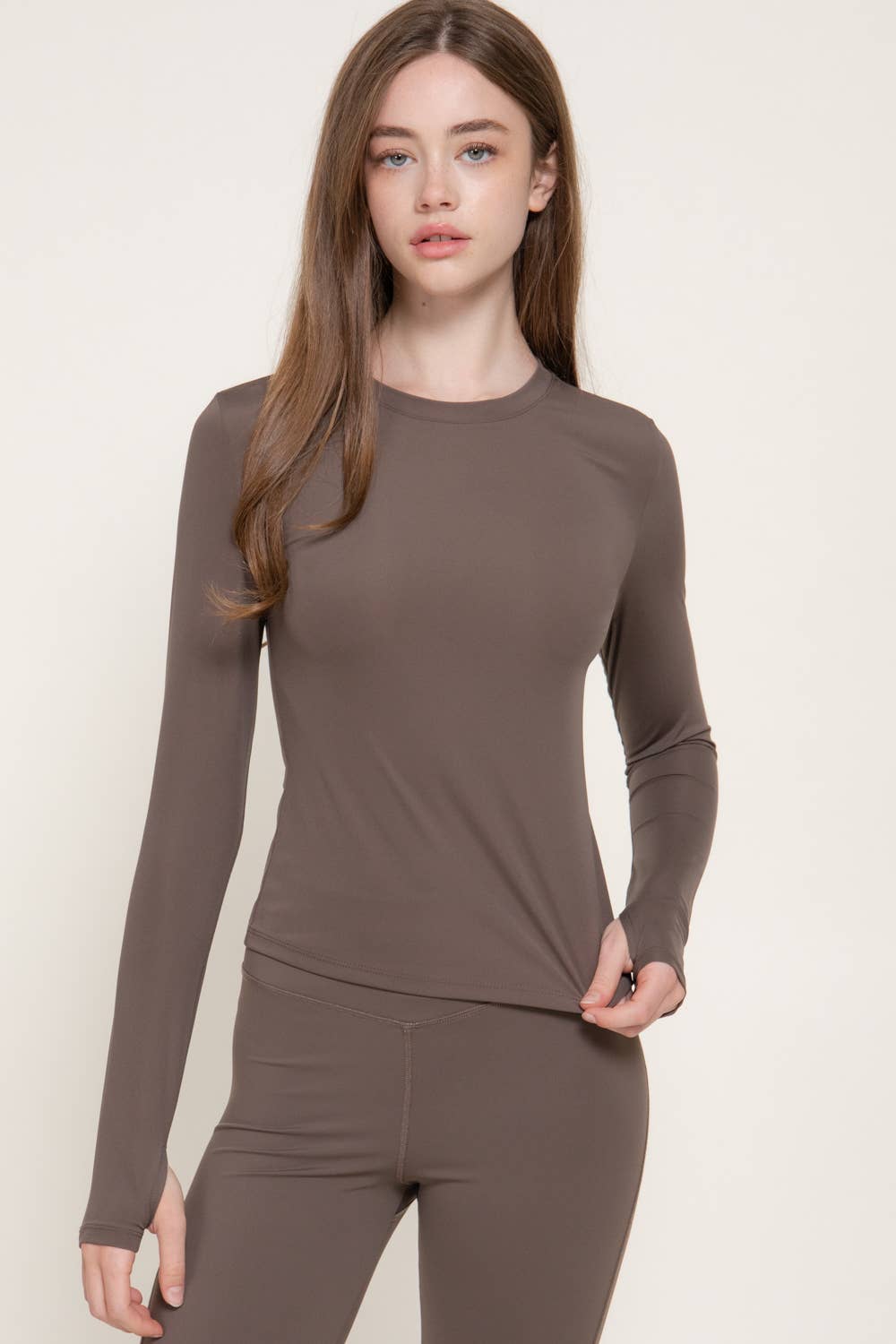 Long Sleeve Crew Neck Workout Top