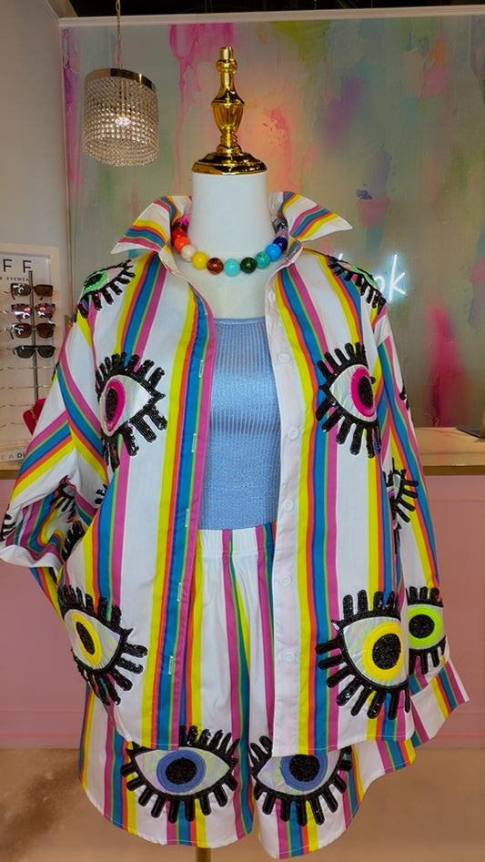 QOS Rainbow Eye Shorts