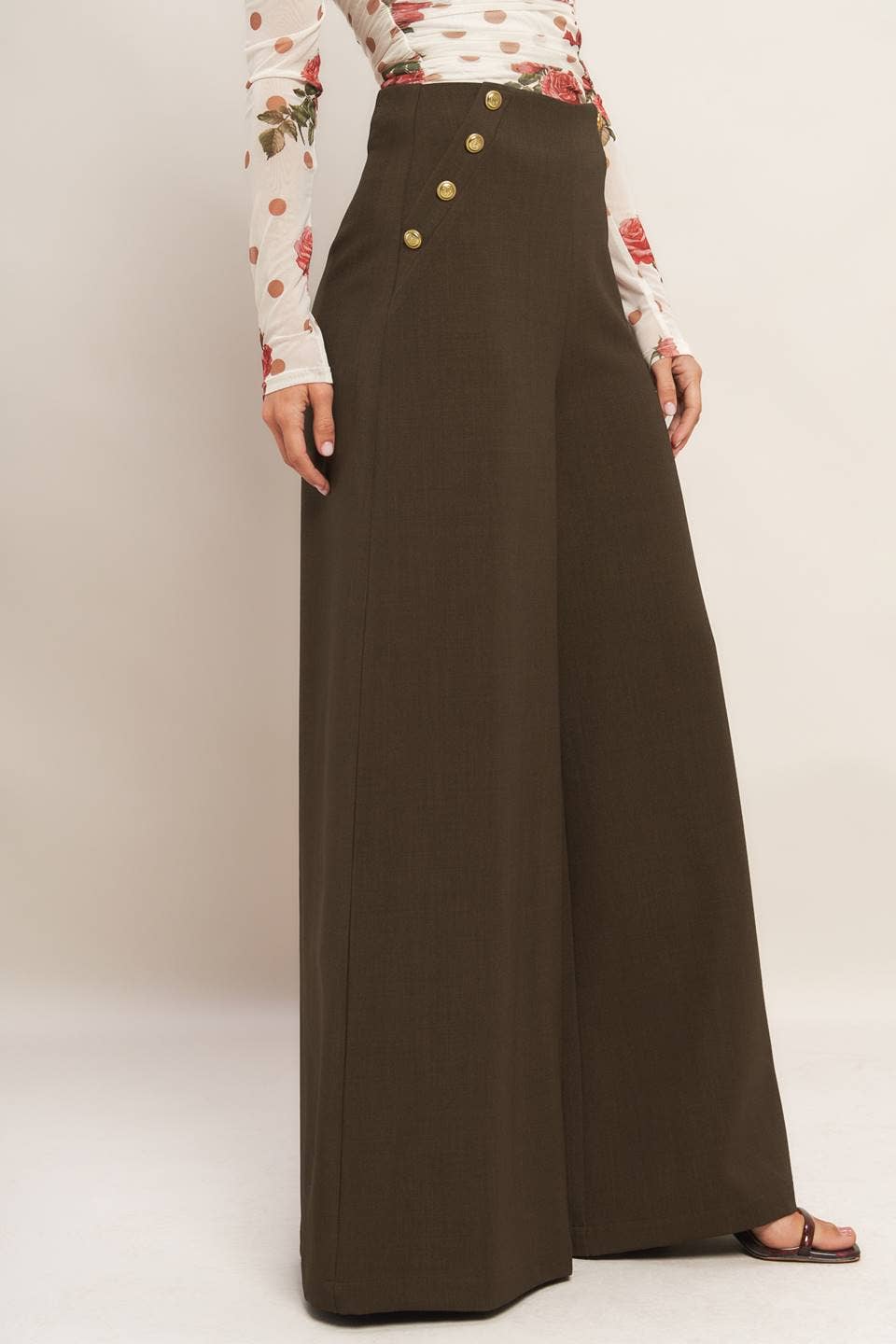 Brown Wide-leg Pants