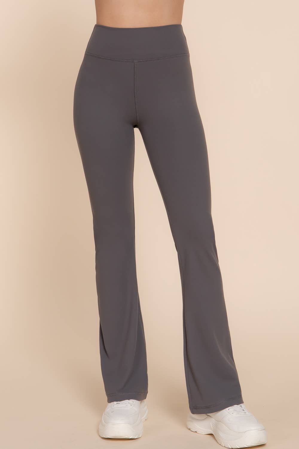 Waist Band Flare Stretch Workout Long Pants