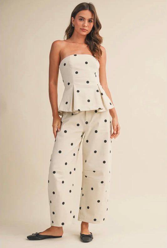 Polka Dot Denim Barrel Set