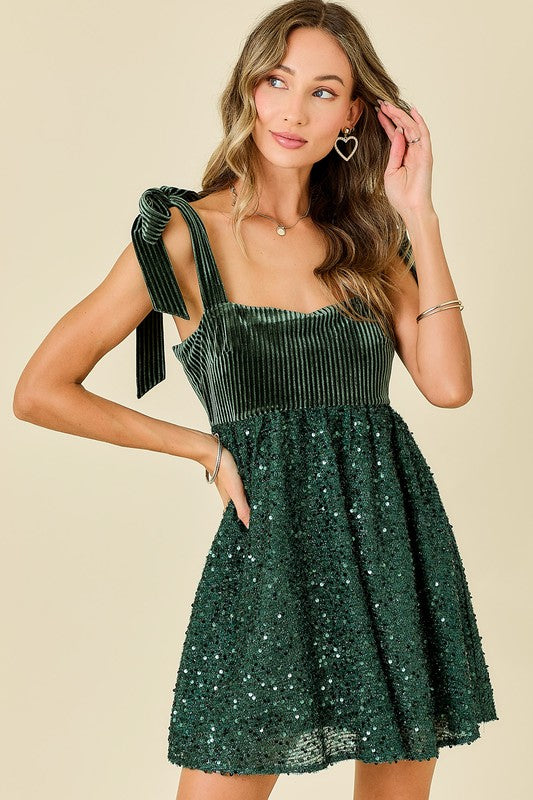 Green Holiday Mini Dress