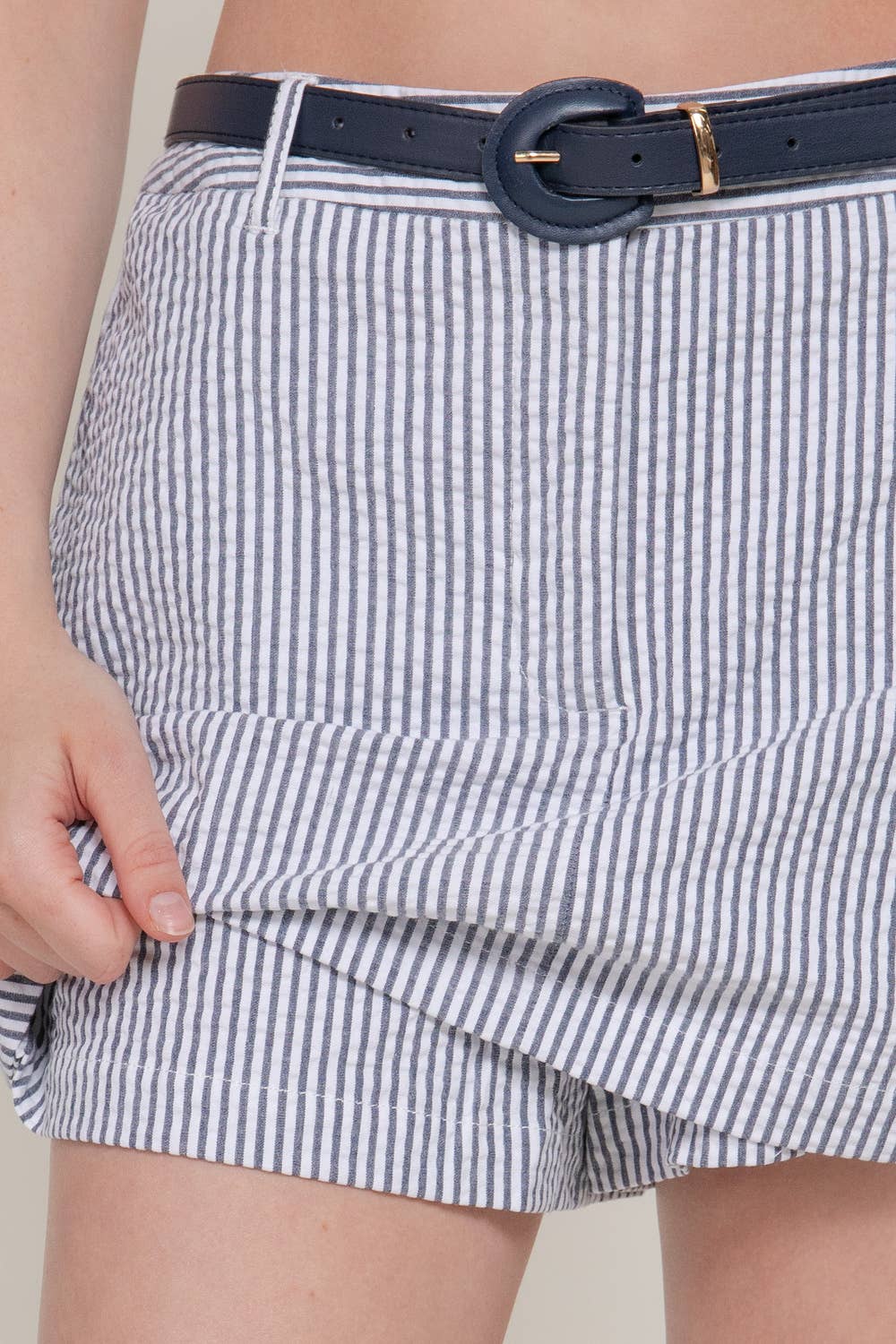 Striped Skort with Belt
