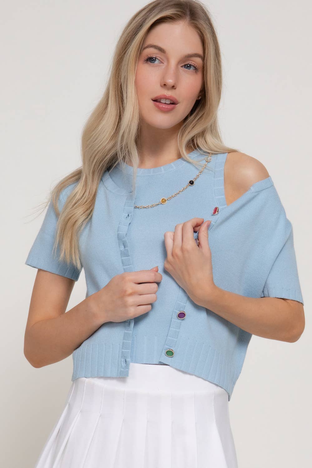 Gemstone Button Cardigan