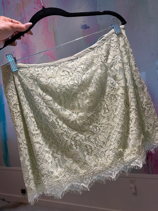 Mint Lace Mini Skirt