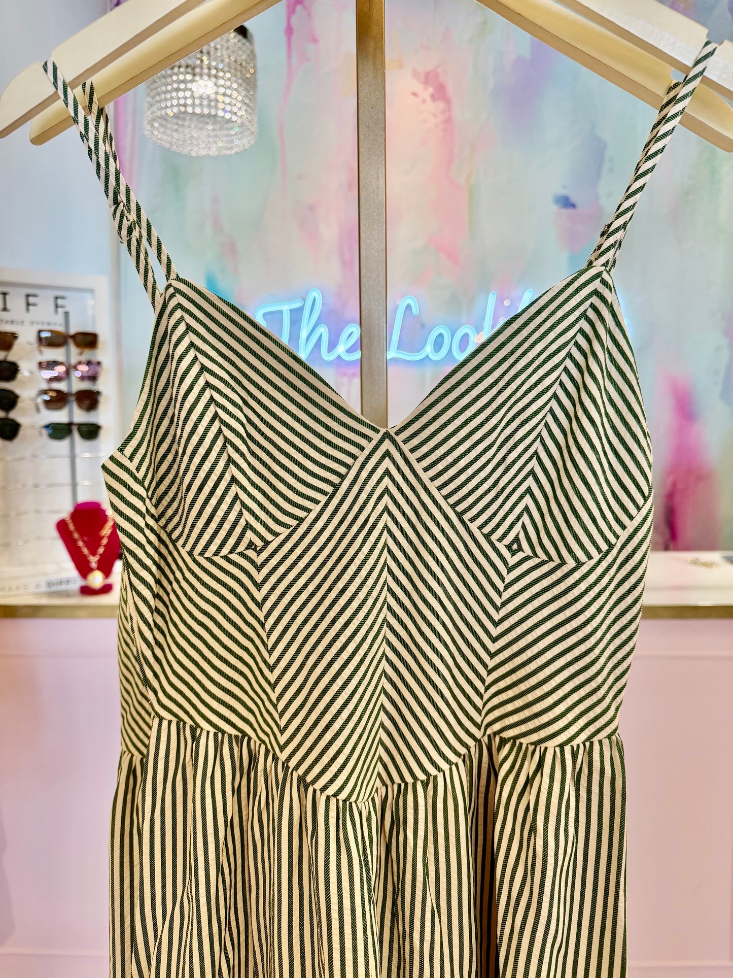 Green Striped Dress