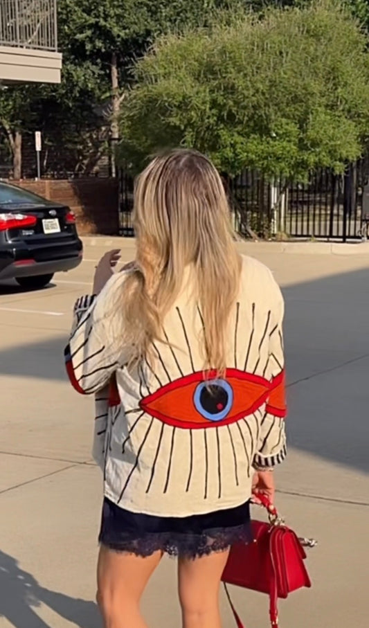 Evil Eye Jacket white