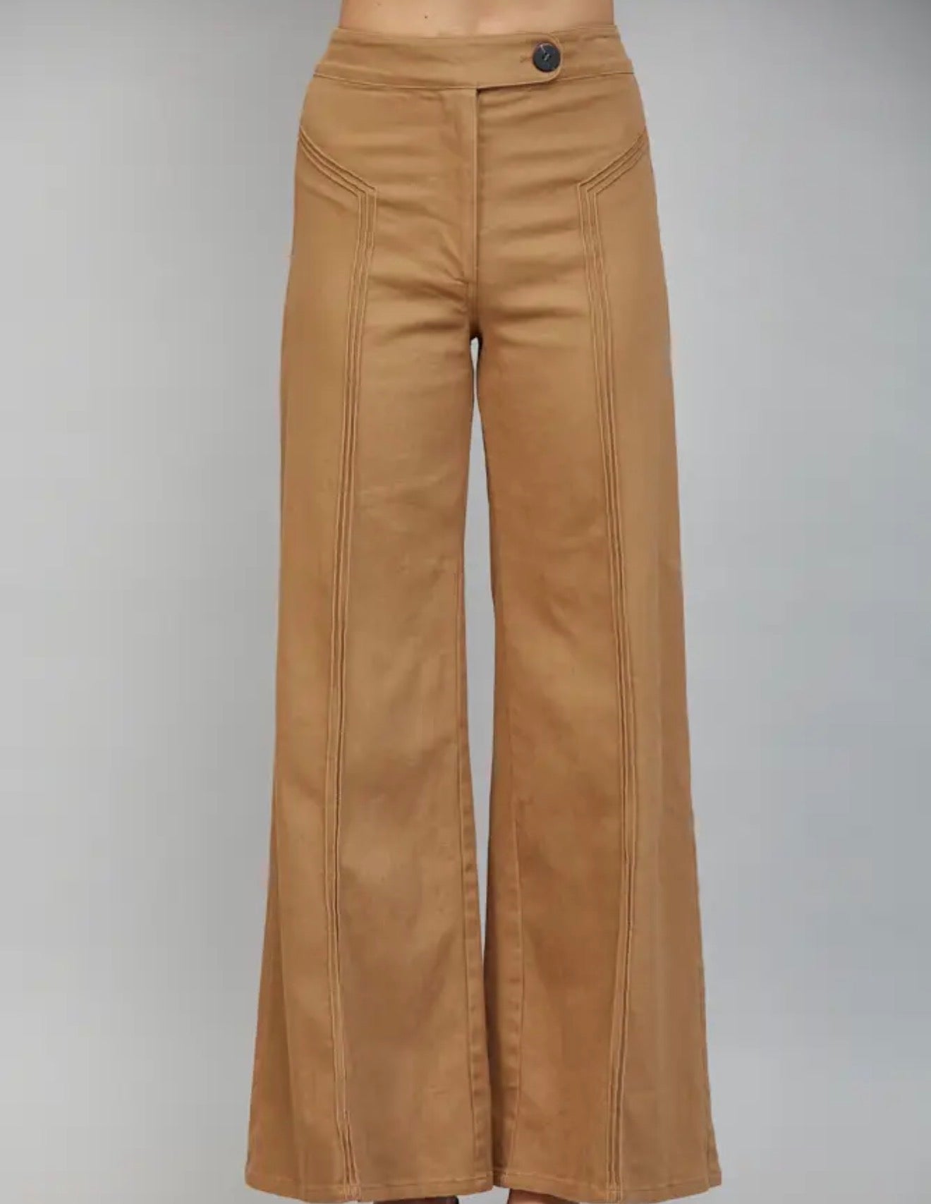 High Waisted Flare Sand Denim