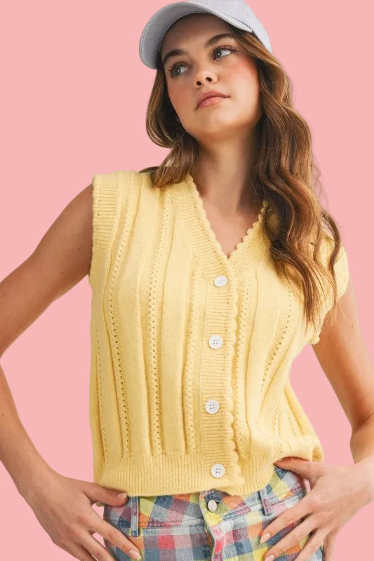 Yellow Knit Vest