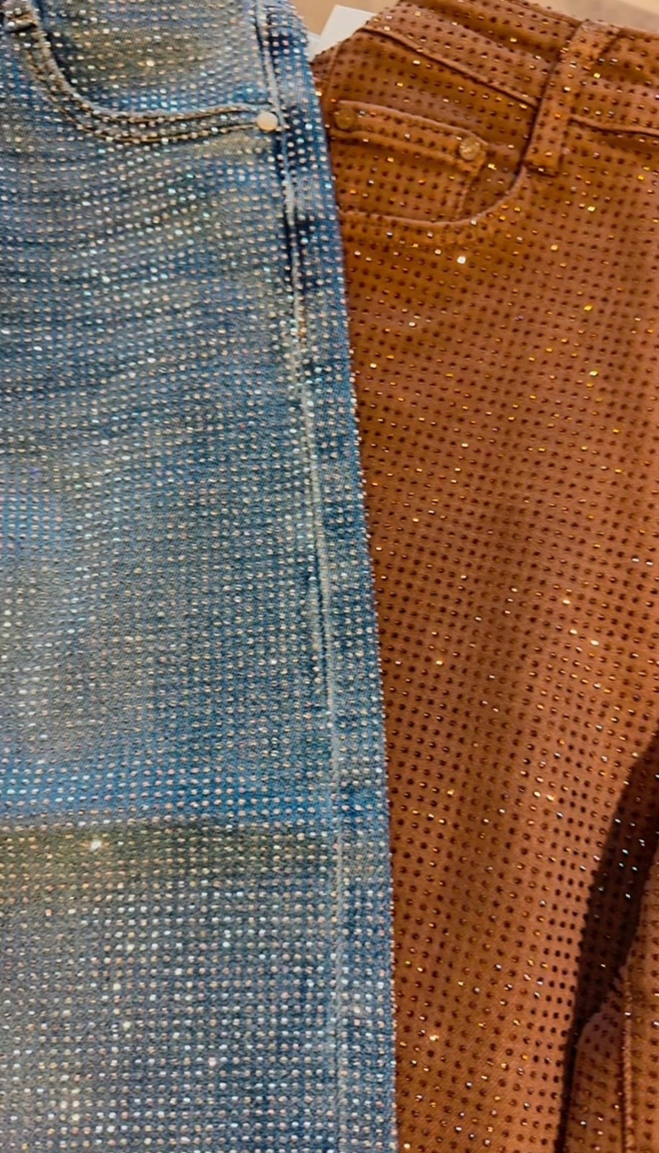 Rhinestone Denim Pants