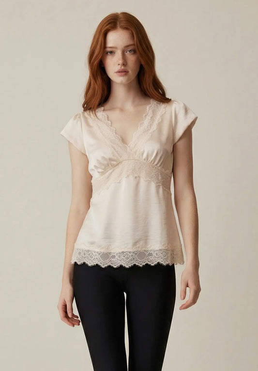 Satin lace top