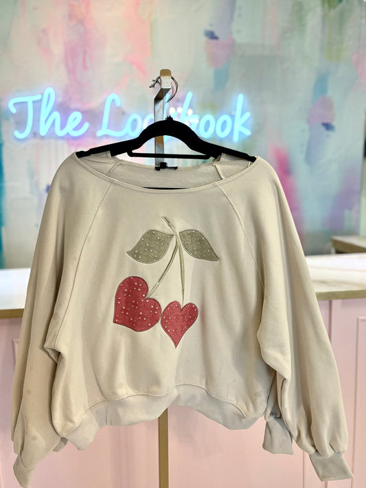 Cherry Embroidery Sweatshirt