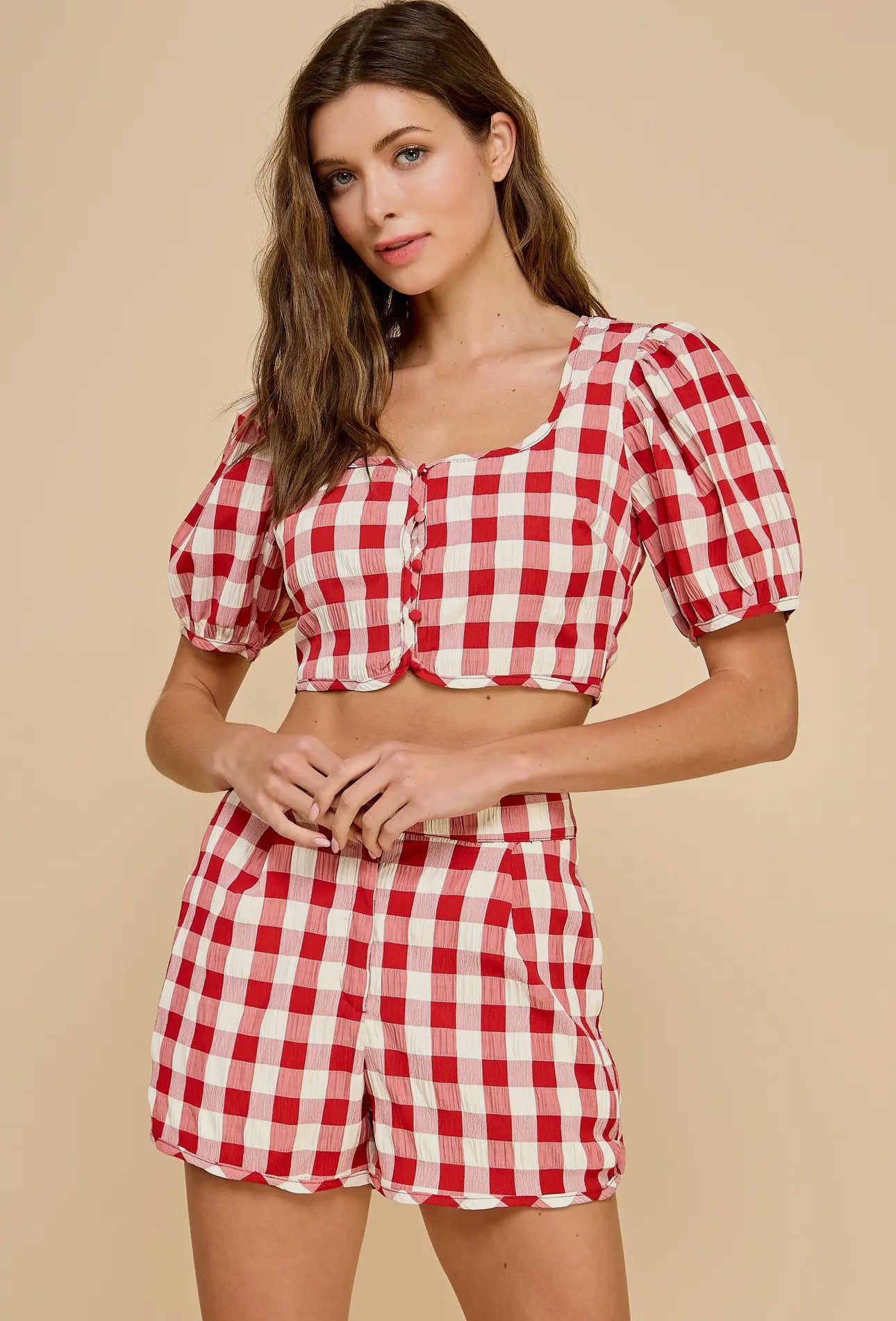 Red Checkered Top