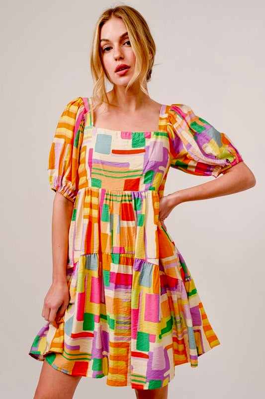Geometric Multicolor Dress