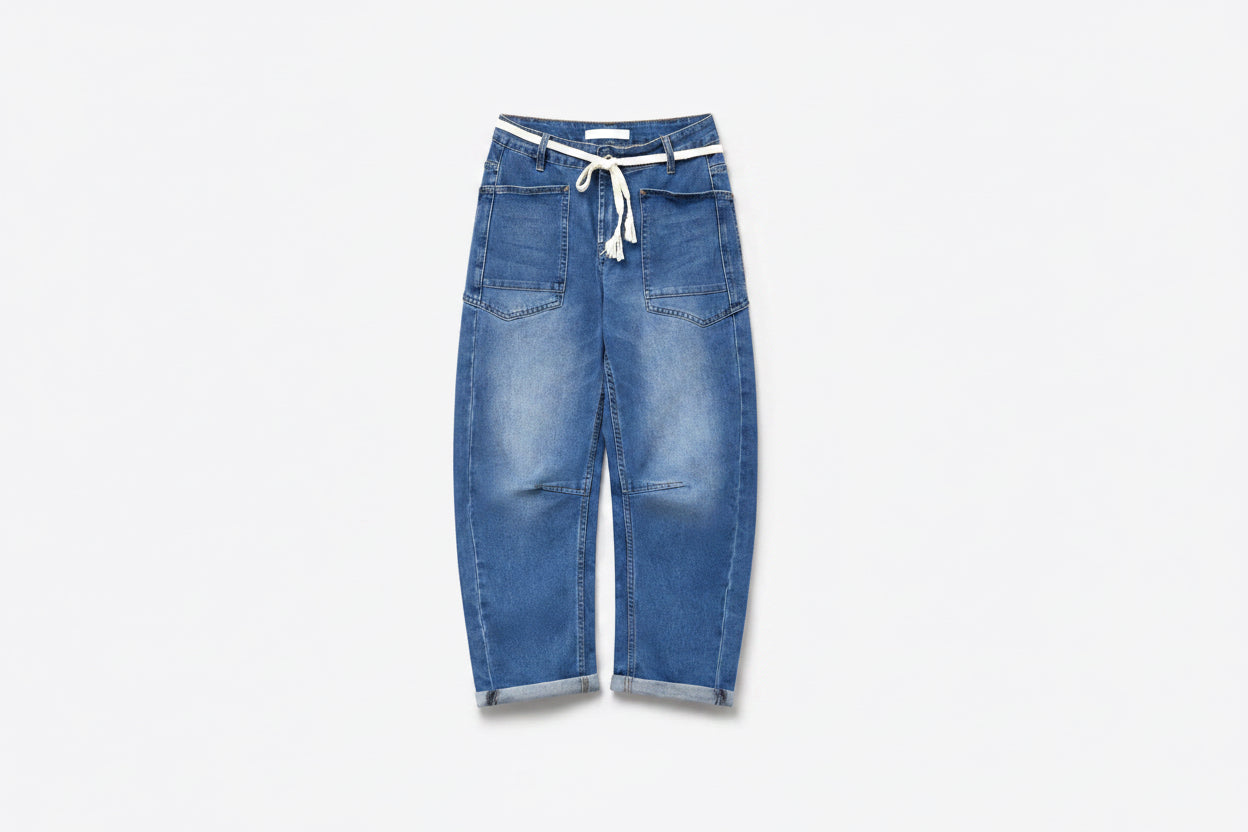 Anisa Barrel Denim Pants