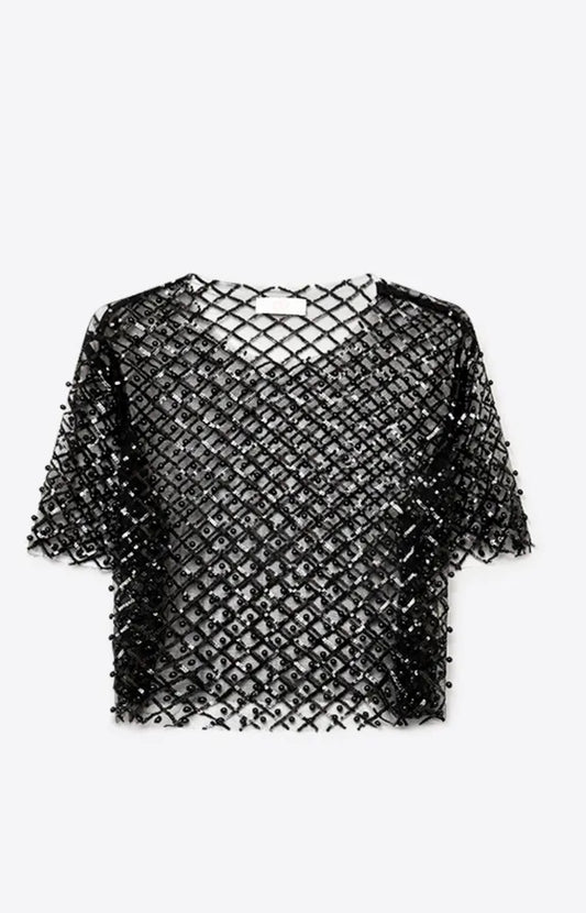 Black Beaded Top