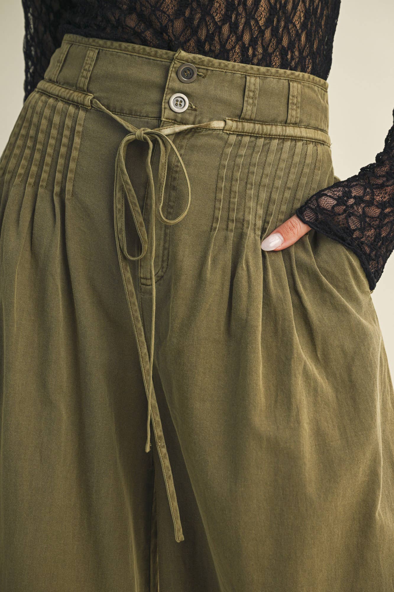 Olive Wide Leg Pants