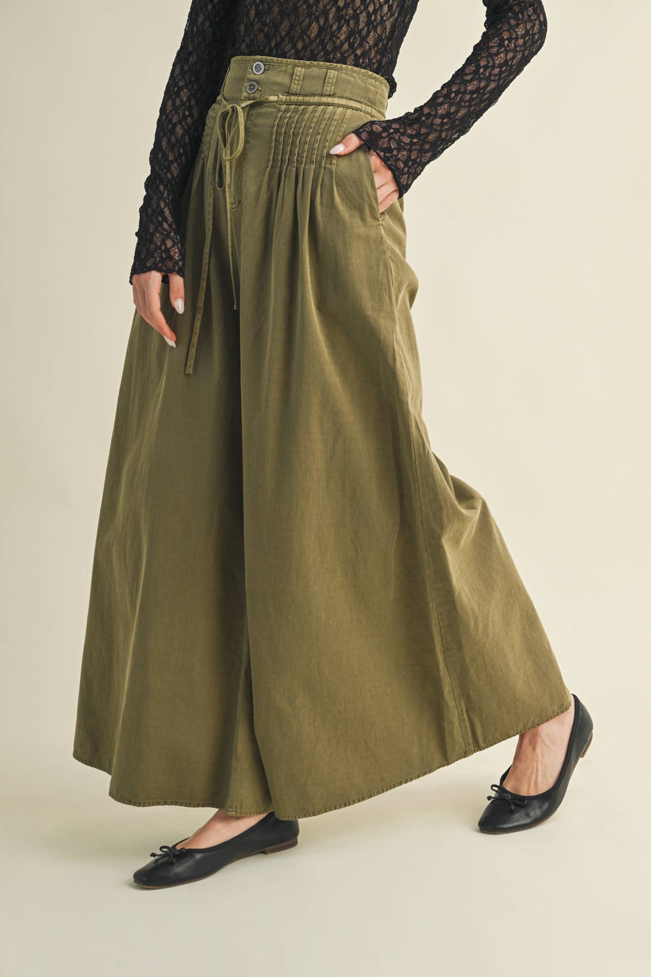 Olive Wide Leg Pants