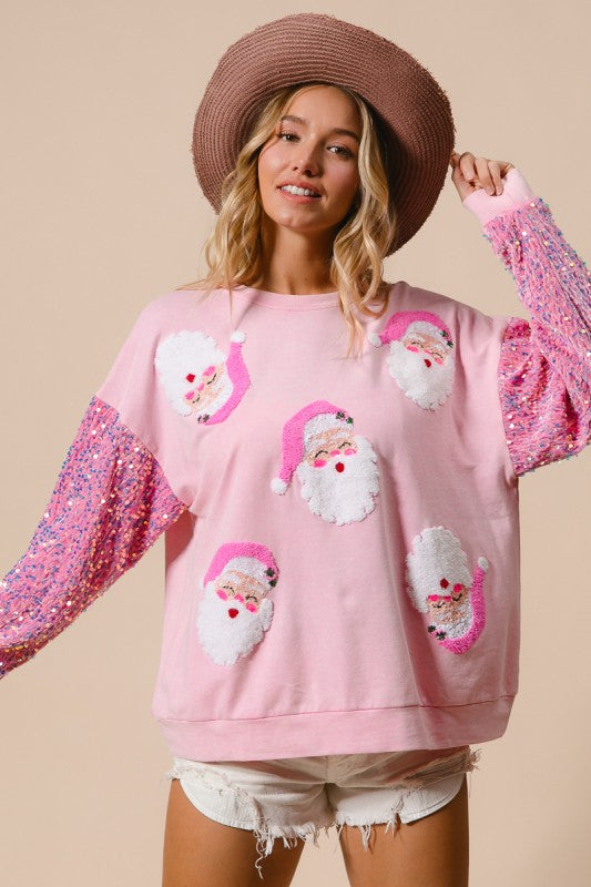 Pink Santa Sweatshirt