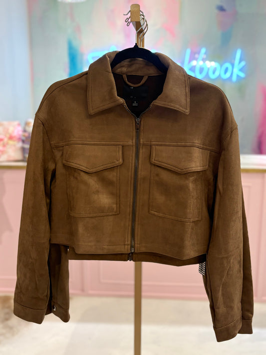 Brown suede Crop Jacket