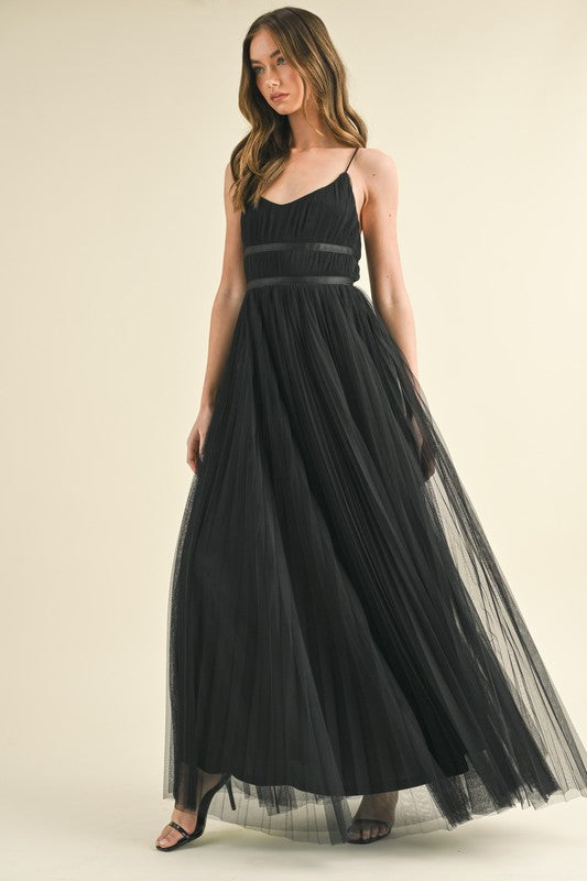Tulle Black Maxi Dress