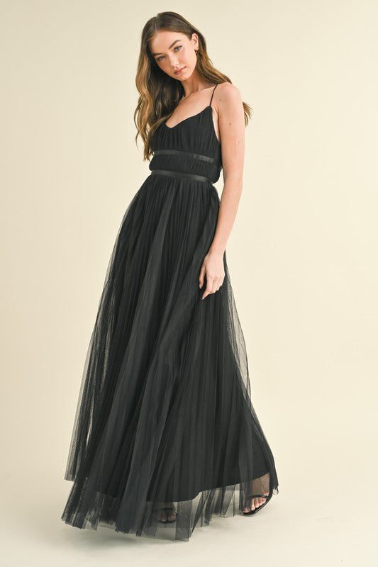 Tulle Black Maxi Dress