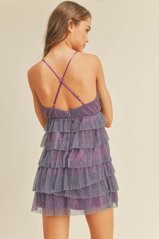 Lavender Shimmery Mini Dress