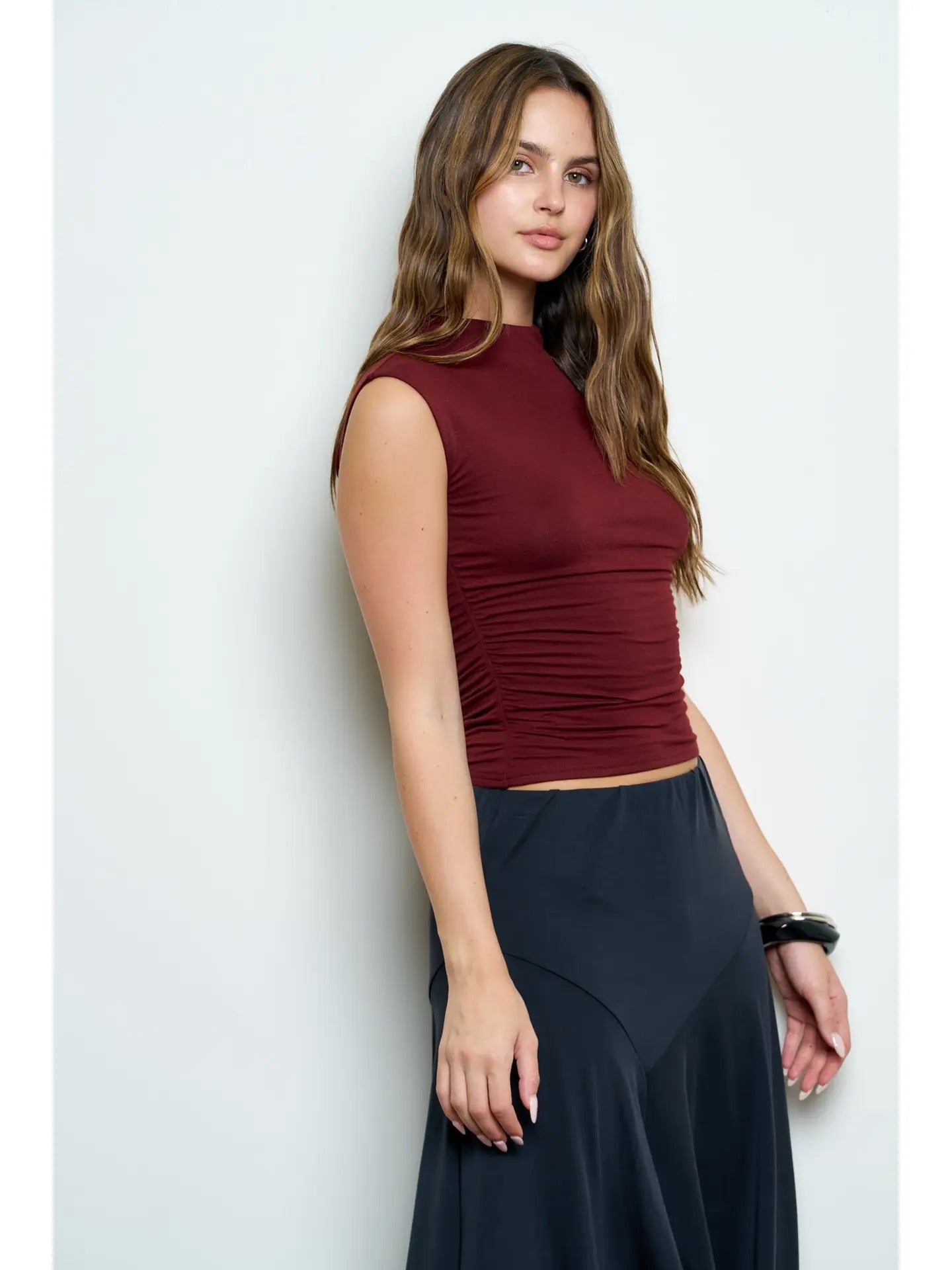 Milly Scrunch Knit Top