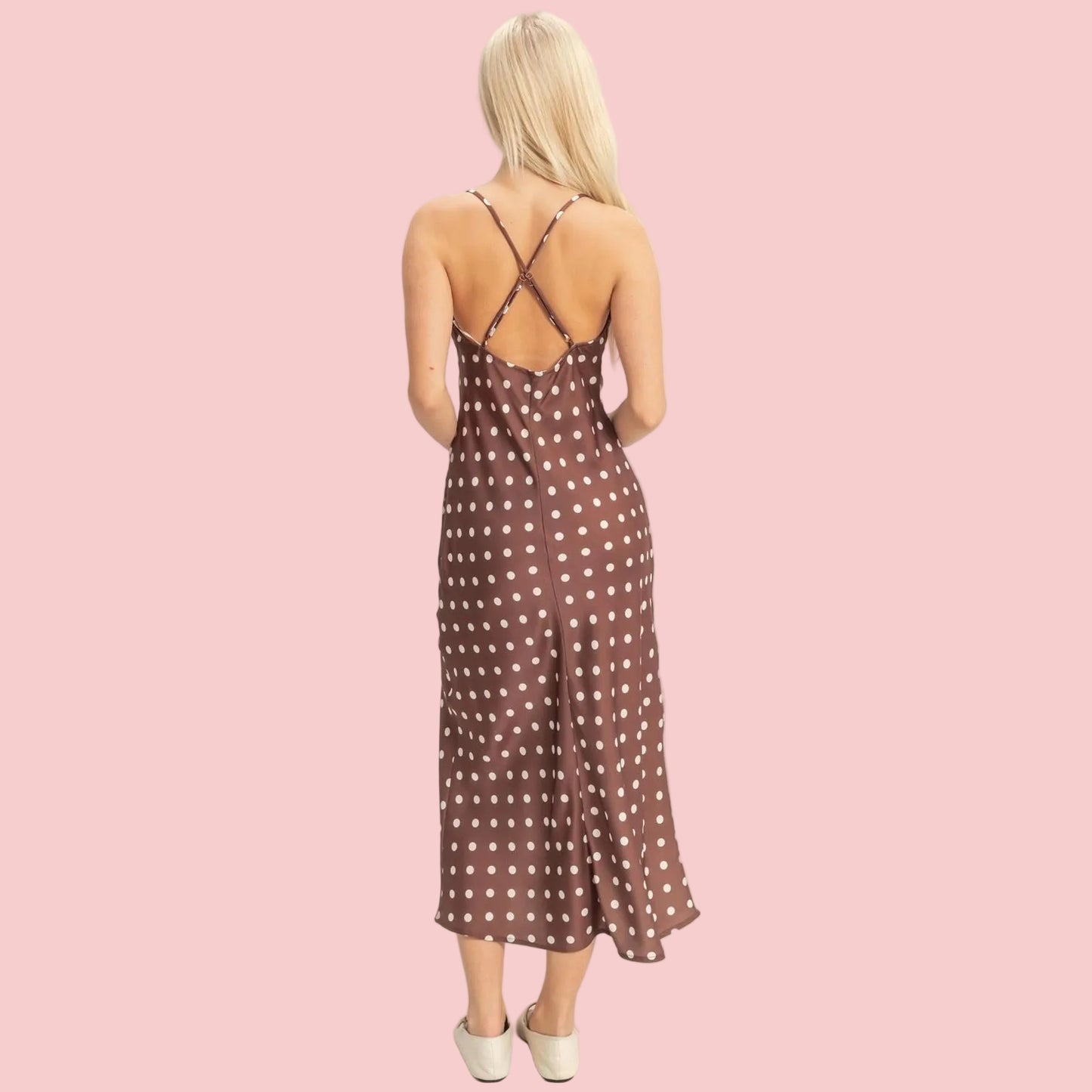Polka Dot Satin Dress