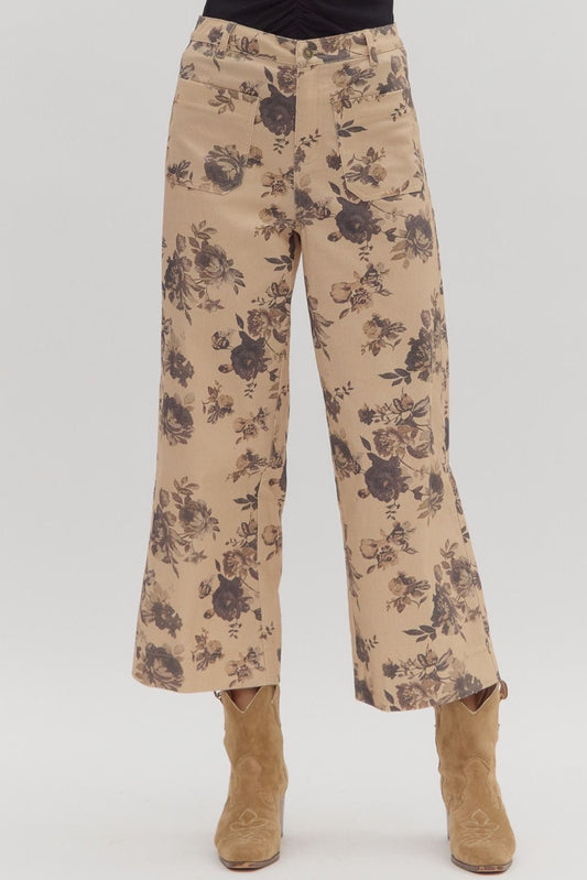Floral Denim Pants