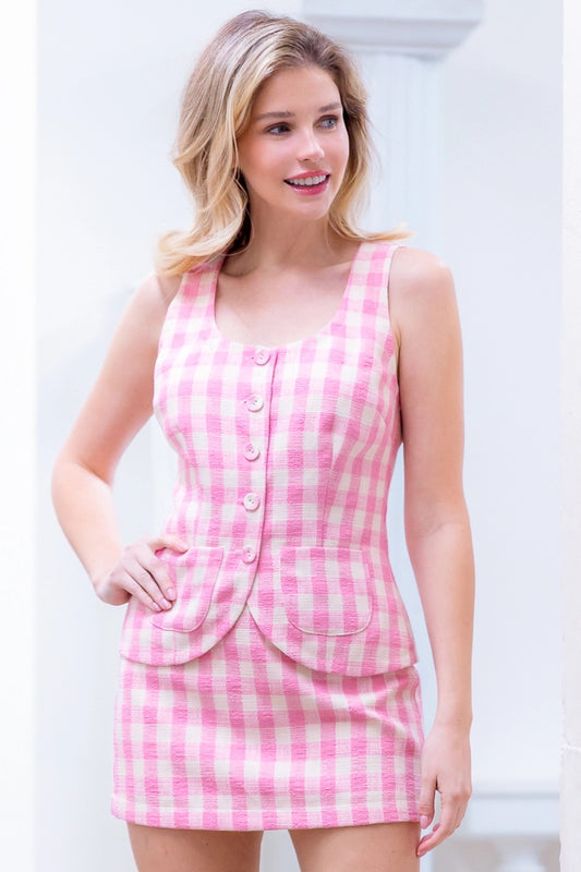 Pink Checkered Set