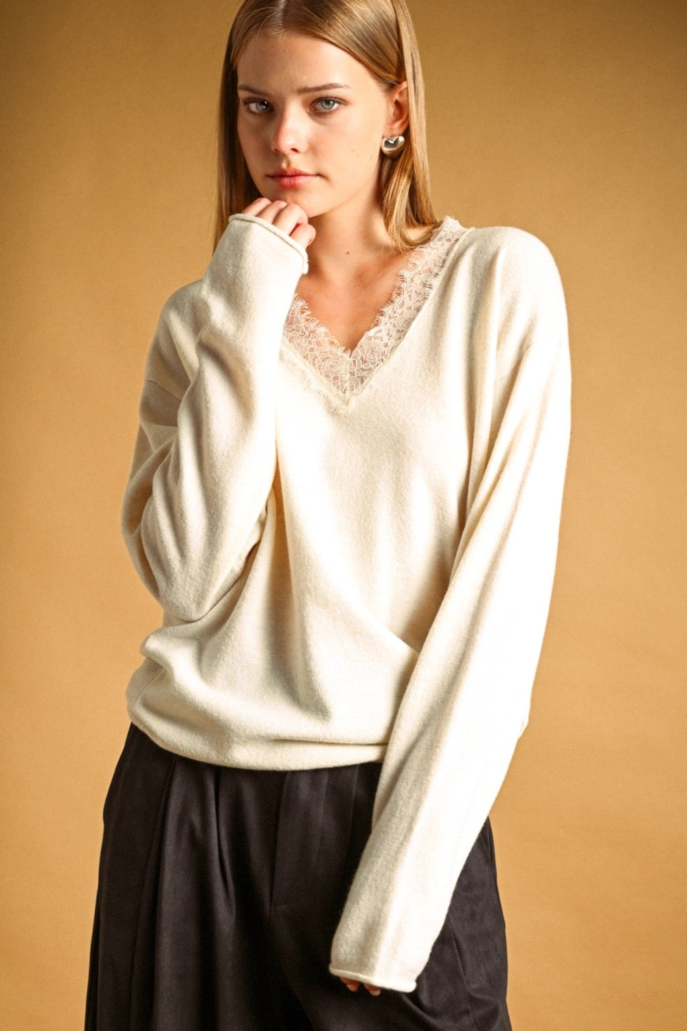 Knit Top with Lace