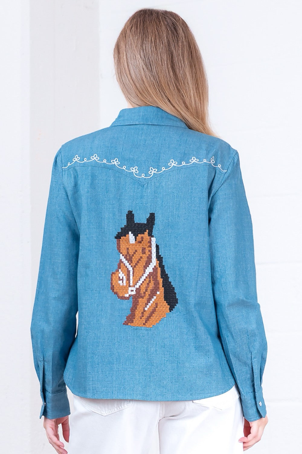 Horse Denim Western Shirt